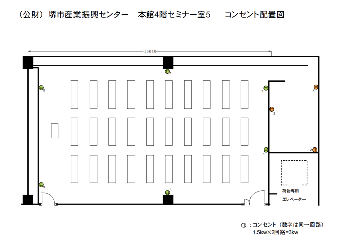 本館4階セミナー室5 コンセント配置図